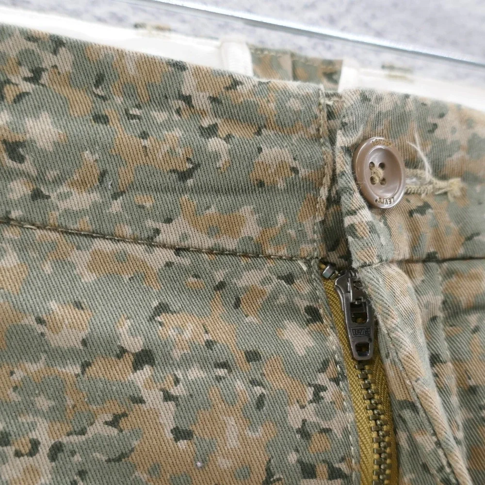 Levis Mens 38x30 Digital Camo Print Chino Pants Olive Green Stretch Twill‎ NEW